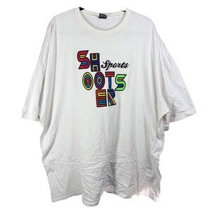 Shooters Sports Mens White Graphic T Shirt 4XL Embroidered Cotton Made USA
